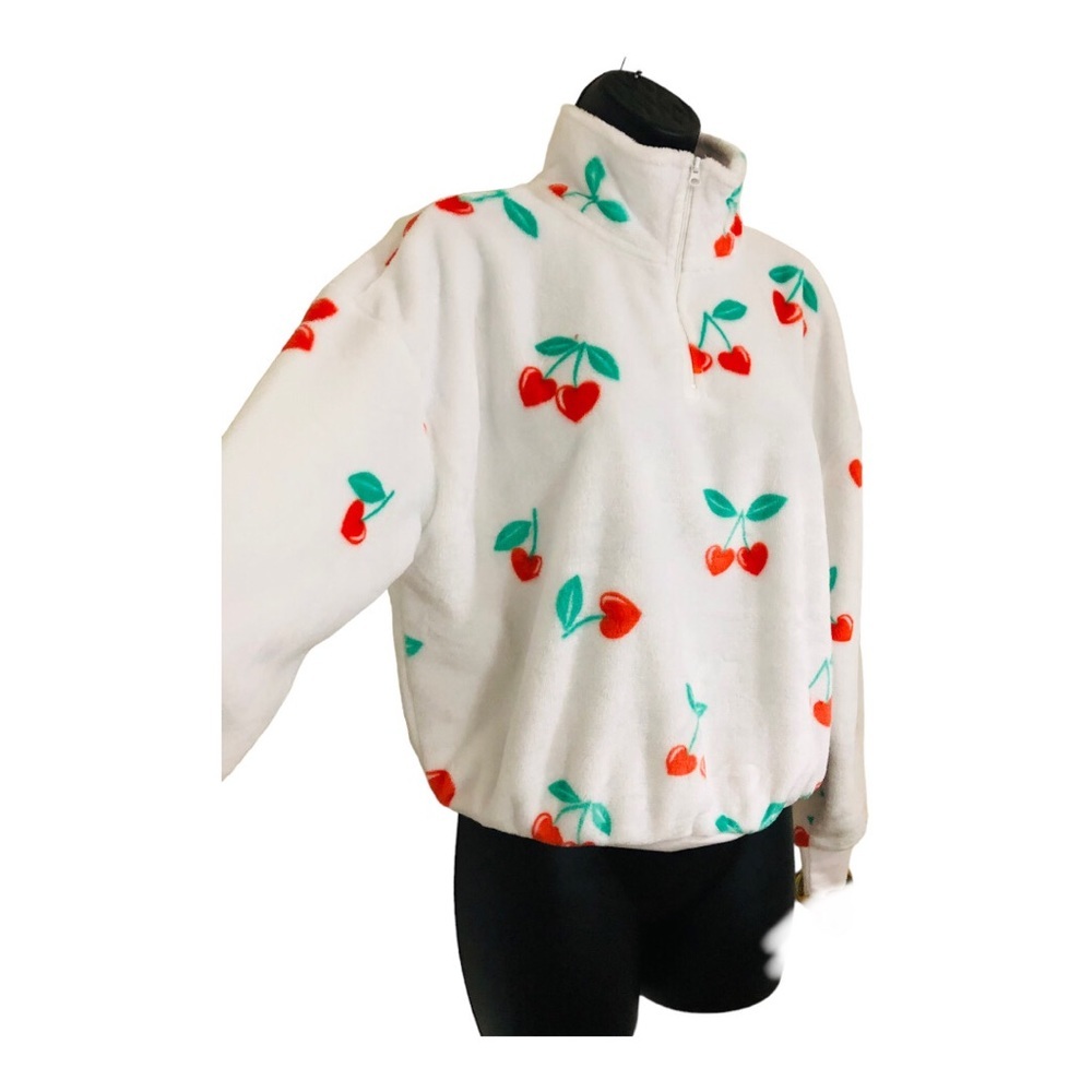 Cherry Print Fleece Pullover